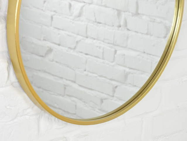 Lustro metalowe okrągłe w kolorze złotym 55cm