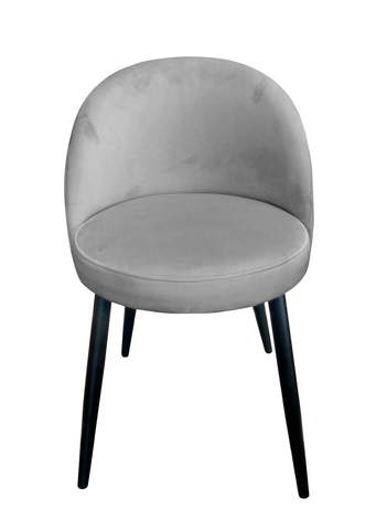 Krzesło Tapicerowane  w kolorze szarym na czarnych nogach
