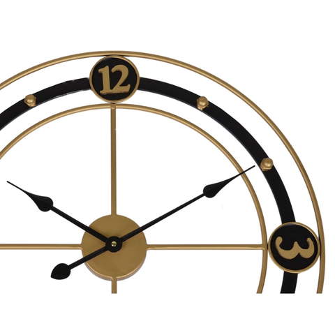 Zegar metalowy okrągły w kolorze złoto-czarnym 60cm