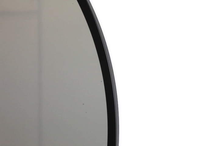 Czarne lustro okrągłe 50cm rama MDF 