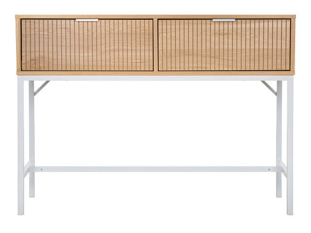 Konsola z ryflowanymi frontami dąb 100 cm