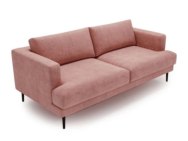 Sofa dwuosobowa Luxe 2 pudrowy róż z metalowymi nogami
