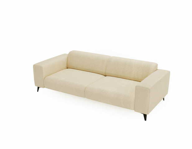 Sofa trzyosobowa Julia beżowa sztruks z czarnymi nogami Zoom 02