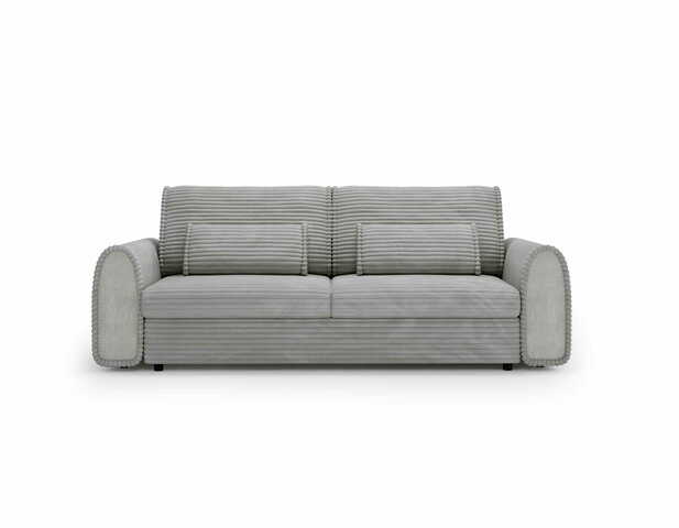 Klasyczna sofa Nella z funkcją spania jasnoszara sztruks Tilia 86