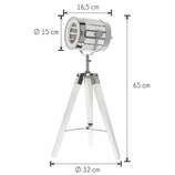 Zdjęcie do “Lampa na trójnogu ze stali chromowanej w kolorze białym 65cm”.