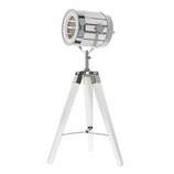 Zdjęcie do “Lampa na trójnogu ze stali chromowanej w kolorze białym 65cm”.