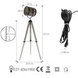 Zdjęcie do “Lampa na trójnogu ze stali chromowanej 155cm”.