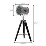 Zdjęcie do “Lampa na trójnogu ze stali chromowanej w kolorze czarnym 67cm”.