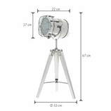 Zdjęcie do “Lampa na trójnogu ze stali chromowanej w kolorze białym 67cm”.