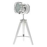 Zdjęcie do “Lampa na trójnogu ze stali chromowanej w kolorze białym 67cm”.