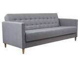 Zdjęcie do “Sofa 3-osobowa rozkładana szara na drewnianych nogach 208x88cm”.