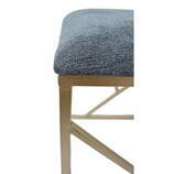 Zdjęcie do “Puf metalowy w kolorze szarym na złotych nogach ”.