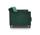 Zdjęcie do “Sofa 3-osobowa rozkładana butelkowa zieleń na drewnianych nogach 208x88cm”.