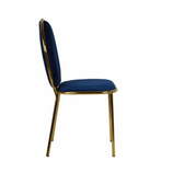 Zdjęcie do “Welurowe krzesło w kolorze granatowym z metalowymi nogami”.