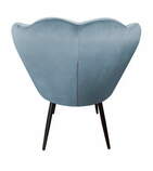 Zdjęcie do “Fotel muszla w kolorze jasnoniebieskim bluvel06 na metalowych nogach”.