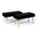 Zdjęcie do “Ławka pikowana czarna na srebrnych chromowanych nogach ”.