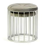 Zdjęcie do “Komplet puf Elba z szarym welurowym siedziskiem na srebrnej podstawie”.