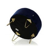 Zdjęcie do “Puf pikowany granatowy Alia welur na złotej podstawie”.