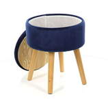 Zdjęcie do “Puf granatowy welurowy Olla na drewnianych nóżkach ”.