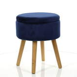 Zdjęcie do “Puf granatowy welurowy Olla na drewnianych nóżkach ”.