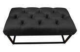 Zdjęcie do “Puf tapicerowany Chesterfield na metalowym stelażu w tkaninie Magic Velvet czarny”.