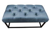 Zdjęcie do “Puf tapicerowany Chesterfield na metalowym stelażu w tkaninie Magic Velvet niebieski”.