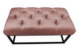 Zdjęcie do “Puf tapicerowany Chesterfield na metalowym stelażu w tkaninie Magic Velvet róż”.