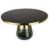 Zdjęcie do “Złoty stolik kawowy chromowany z zielonym szkłem 75x47cm”.