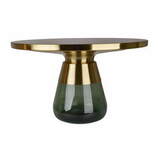 Zdjęcie do “Złoty stolik kawowy chromowany z zielonym szkłem 75x47cm”.