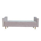 Zdjęcie do “Sofa 3-osobowa w kolorze różowym na drewnianych nogach ”.