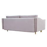 Zdjęcie do “Sofa 3-osobowa w kolorze różowym na drewnianych nogach ”.