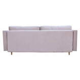 Zdjęcie do “Sofa 3-osobowa w kolorze różowym na drewnianych nogach ”.