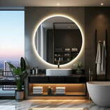 Zdjęcie do “Lustro LED 100cm ścienne okrągłe bez ramy z podświetleniem ”.