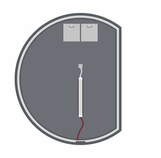 Zdjęcie do “Lustro LED 90cm okrągłe ścięty bok z podświetleniem z włącznikiem”.