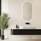 Zdjęcie do “Lustro LED 40X80cm ścienne owalne bez ramy z podświetleniem ”.