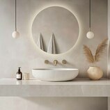 Zdjęcie do “Lustro LED 70cm ścienne okrągłe bez ramy z włącznikiem”.