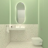 Zdjęcie do “Lustro LED 50x100cm ścienne owalne bez ramy z podświetleniem ”.