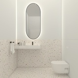 Zdjęcie do “Lustro owalne w czarnej ramie aluminiowej LED 50x100cm”.