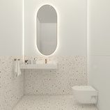 Zdjęcie do “Lustro owalne w złotej ramie aluminiowej LED 50x100cm”.