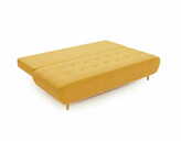 Zdjęcie do “Sofa z funkcją spania Raspberry musztardowa z drewnianymi nogami”.