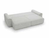 Zdjęcie do “Sofa z funkcją spania i poduszkami Venus jasnoszara plecionka”.