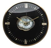 Zegar ścienny czarny w złotej ramie glamour 45CM