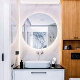 Zdjęcie do “Lustro LED 100cm ścienne okrągłe bez ramy z podświetleniem ”.