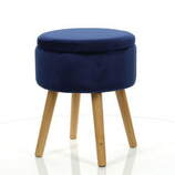 Zdjęcie do “Puf granatowy welurowy Olla na drewnianych nóżkach ”.