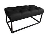 Zdjęcie do “Puf tapicerowany Chesterfield na metalowym stelażu w tkaninie Magic Velvet czarny”.