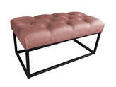 Zdjęcie do “Puf tapicerowany Chesterfield na metalowym stelażu w tkaninie Magic Velvet róż”.