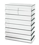 Zdjęcie do “Komoda szklana Glamour w kolorze srebrnym z pięcioma szufladami”.