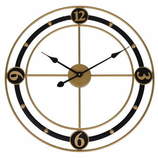 Zegar metalowy okrągły w kolorze złoto-czarnym 60cm
