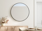 Czarne Lustro okrągłe 80cm rama MDF 