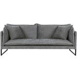 Zdjęcie do “Sofa 3-osobowa na metalowych nogach w kolorze szarym z poduszkami”.